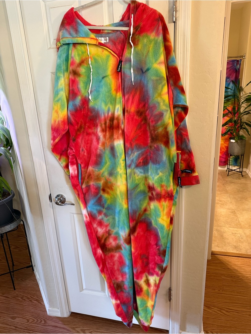 Tie-Dye Hooded Onesie - Multicolor